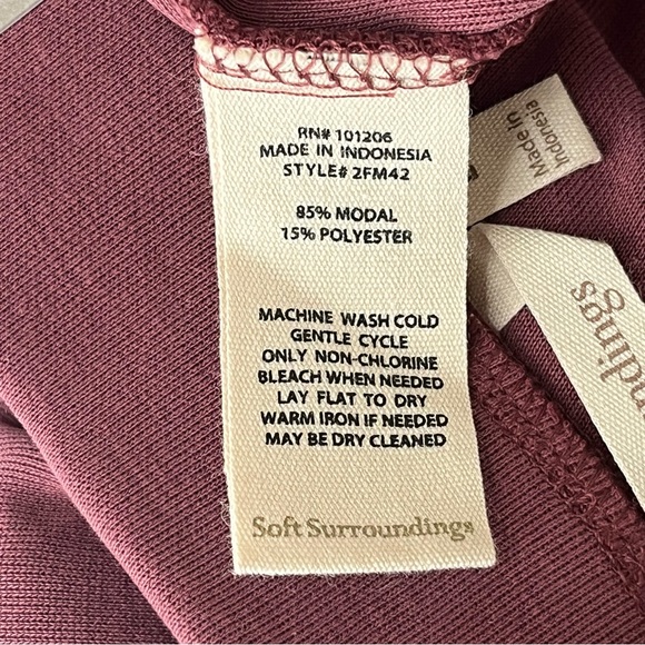 SOFT SURROUNDINGS NWT WELL BEING WIDE LEG PANTS MAROON LARGE EXTRA LARGE - Picture 10 of 11